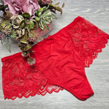 Lemila Magas derekú tanga csipkés szélű Piros, XL női alsó