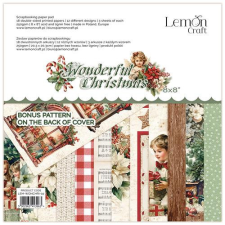 LemonCraft Papírkészlet 8&quot; (20 cm) - Wonderful Christmas - Scrapbooking Paper Pad (1 csomag) decoupage papír