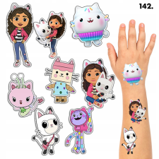  LEMOSHATÓ TETOVÁLÁS GYEREKEKNEK IDEIGLENES MACSKAHÁZ GABI - 8 EL. / 150 WZ. csillámtetoválás