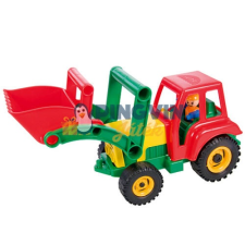 LENA - Homlokrakodó traktor figurával 35cm autópálya és játékautó