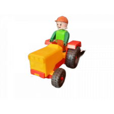 LENA Mini traktor figurával, 12 cm, Lena autópálya és játékautó