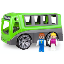 LENA Truxx Zöld busz két figurával (28 cm) autópálya és játékautó