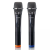 Lenco mcw-020bk set of 2 wireless microphones with portable battery powered receiver black