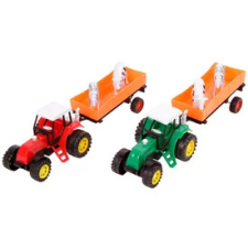  Lendkerekes traktor állatszállító utánfutóval - 30 cm autópálya és játékautó