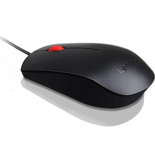 Lenovo Essential Ergonomikus USB Optikai Egér Fekete, Piros görgetővel (4Y50R20863) egér