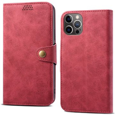 LENUO Leather iPhone 14 Pro Max piros flip tok tok és táska