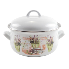 LEO-10384 Levendula Zománcozott lábas 18 cm+fedő edény