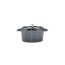 LEO-10467 Zománcozott öntöttvas lábas mini 14 cm Acélkék edény