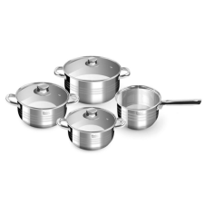 LEO-10542 Diamond 7 részes rozsdamentes edénykészlet üvegfedővel edény