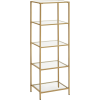 Leobert Üveg állópolc 40x 124,5x30 cm, könyvespolc, arany (LGT029A01)