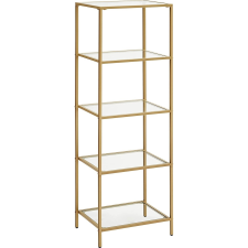Leobert Üveg állópolc 40x 124,5x30 cm, könyvespolc, arany (LGT029A01) bútor