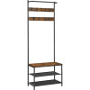 Leobert Vasagle Vintage barna Masszív vas előszobai ruha és cipőtartó állvány, 180 x 62 x 32 cm, HSR411B01 (model_2335_1)