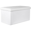Leobert XXL Összecsukható Puff Gombokkal - 80x40x40cm Öko Bőr Fehér (model_15467_1)