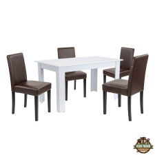  Leon 4+1 étkező garnitúra fehér-barna bútor