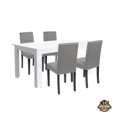  Leon 4+1 étkező garnitúra fehér-szürke bútor