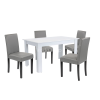  Leon 4+1 étkező garnitúra fehér-szürke