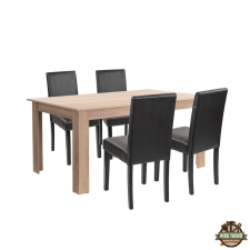  Leon 4+1 étkező garnitúra sonoma tölgy-fekete bútor