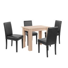  Leon 4+1 étkező garnitúra sonoma tölgy-fekete bútor