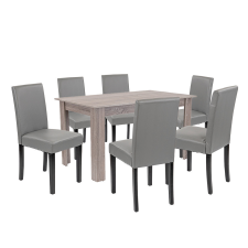  Leon 6+1 étkező garnitúra yorki tölgy-szürke bútor