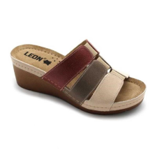 LEON Papucs 1009 Leon Comfort női bőr, bézs-barna-rose, 37 munkavédelmi cipő