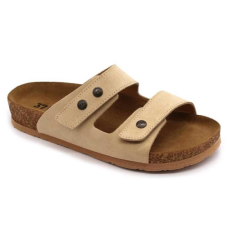 LEON Papucs 4050 LEON Comfort női bőr sárga velur 38