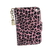  Leopárd mintás csatos pénztárca pink