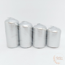  Lépcsős adventi gyertya - metál ezüst dekorációs kellék