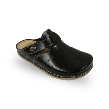Lepke K-606 női bőr kényelmi klumpa fekete színben munkavédelmi cipő