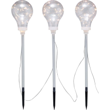  Leszúrható kerti lámpa villanykörte alakú 60 LED 3 darab 65 cm kültéri izzósor