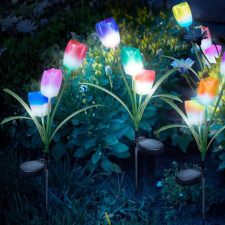  Leszúrható szolár virág - RGB LED - 70 cm - 2 db / csomag kültéri világítás