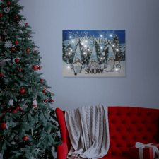  Let it snow LED-es fali hangulatkép grafika, keretezett kép