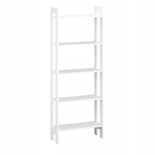  Létra alakú polc nappaliba, 5 polc, 165x62 cm, fehér bútor