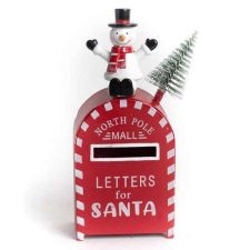 Letters for Santa postaláda formájú dekoráció - 6x2x15 cm - hóemberes karácsonyi dekoráció