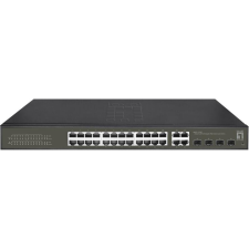 Level One LevelOne GES-2128P hálózati kapcsoló Vezérelt L2 Gigabit Ethernet (10/100/1000) Ethernet-áramellátás (PoE) támogatása Fekete (GES-2128P) hub és switch