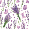  Levendula Violet Butterflies szalvéta 20 db-os 33x33 cm
