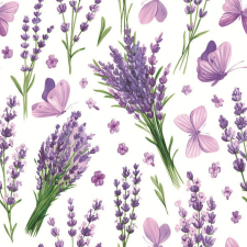 Levendula Violet Butterflies szalvéta 20 db-os 33x33 cm party kellék