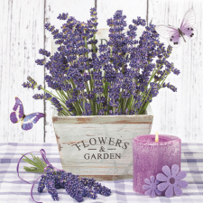  Levendula Wooden Pot szalvéta 20 db-os 33x33 cm papírárú, csomagoló és tárolóeszköz