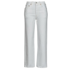 Levis Egyenes szárú farmerek RIBCAGE STRAIGHT ANKLE Fehér US 28 / 29 női nadrág