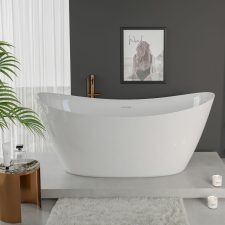  LEXIE fényes fehér szabadonálló kád kád, zuhanykabin