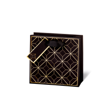 Leykam Alpina (BSB) BSB ajándéktasak (14,5x15x6 cm) fekete, arany vonalak (4) ajándéktasak