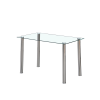 Leziter Berna 120 cm szögletes üveg étkezőasztal transparent