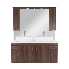 Leziter Bianco 130 komplett mosdó nélkül Aida dió fürdőszoba bútor