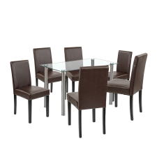 Leziter Cadiz 6+1 étkező garnitúra fehér-barna bútor