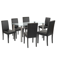 Leziter Cadiz 6+1 étkező garnitúra fehér-fekete bútor
