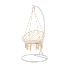 Leziter Cardenas függőfotel állvánnyal bézs-fehér kerti bútor