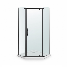 Leziter Celtic 100x100 cm ötszögletű zuhanykabin zuhanytálcával fekete kád, zuhanykabin