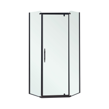 Leziter Celtic 90x90 cm ötszögletű zuhanykabin tálca nélkül fekete kád, zuhanykabin