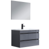 Leziter Cube Fürdőszobabútor 80 cm kerámia mosdóval (2 fiókos) tükörrel 60x80 cm szürke