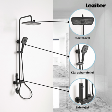 Leziter Eliz multifunkciós zuhanyszett fekete csaptelep