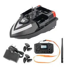 Leziter Etetőhajó V6 GPS 3 tartályos hátra és oldalkidobós fekete